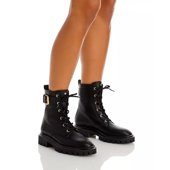 Stuart Weitzman Women's Ultra Lug Sole Buckle Combat Boots- - Picture 2 of 7